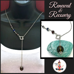 Cancer Immune System Recovery Healing Crystal Reiki Gemstone Lariat Y Necklace - Spiritual Diva Jewelry