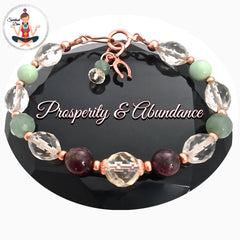 PROSPERITY ABUNDANCE Energy Healing Crystal Reiki Copper Luck Charm Bracelet - Spiritual Diva Jewelry