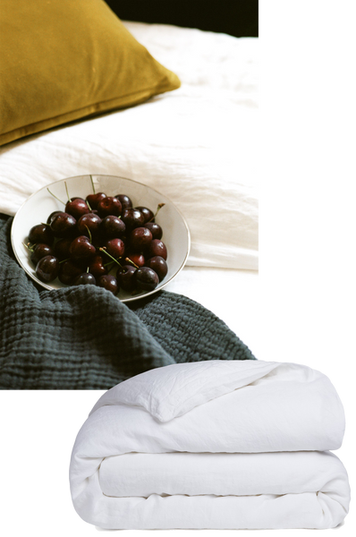 white bed linen 