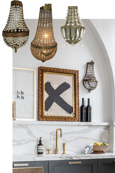 kitchen with crystal wall lights