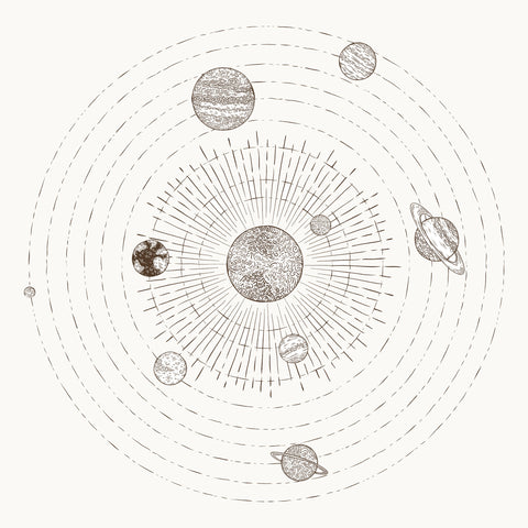 a sketch of the solar system