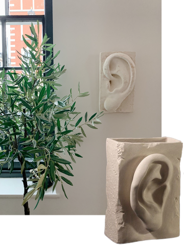 olive tree with ceramic ear wall art