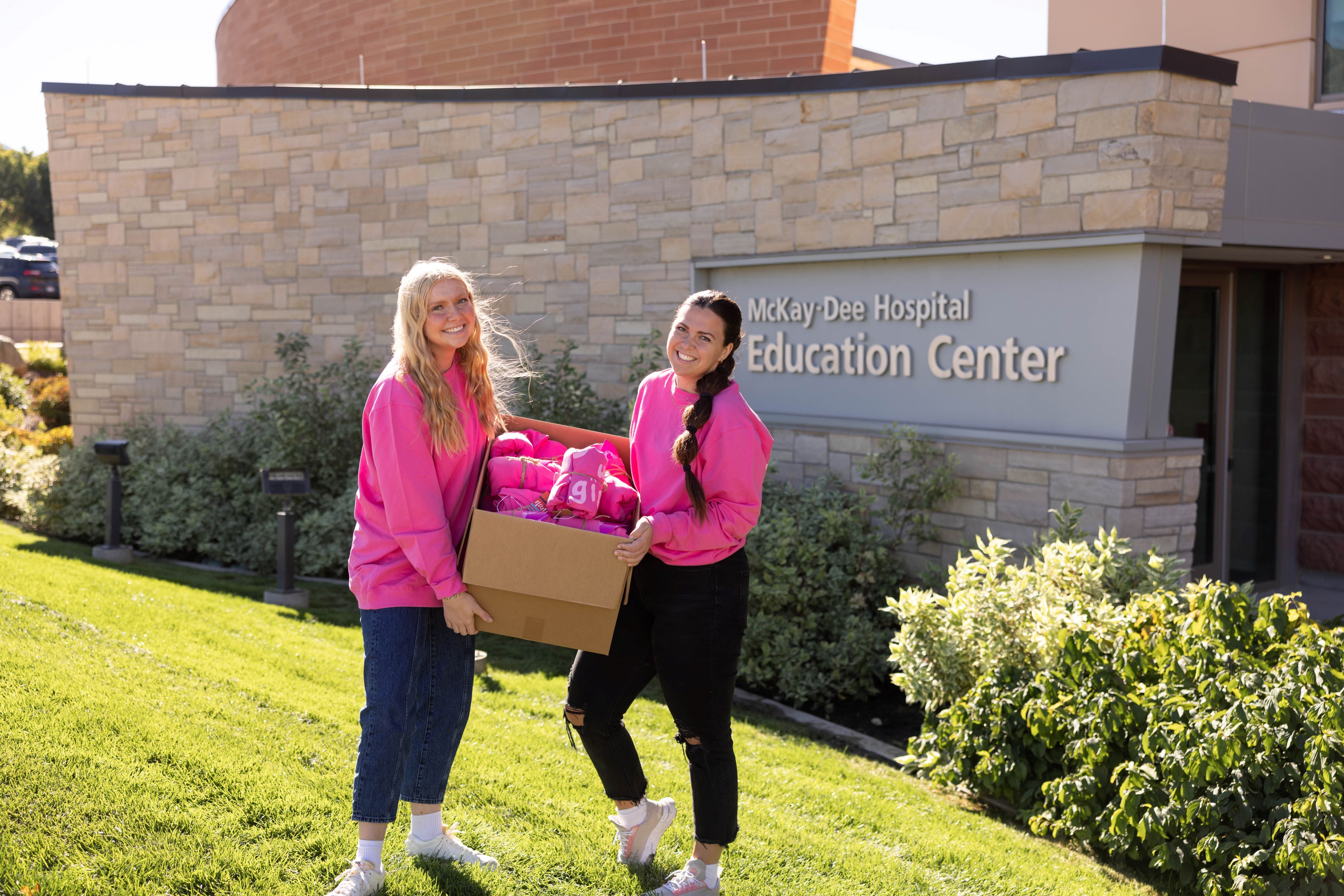 Donating Sweatshirts to McKay-Dee Hospital