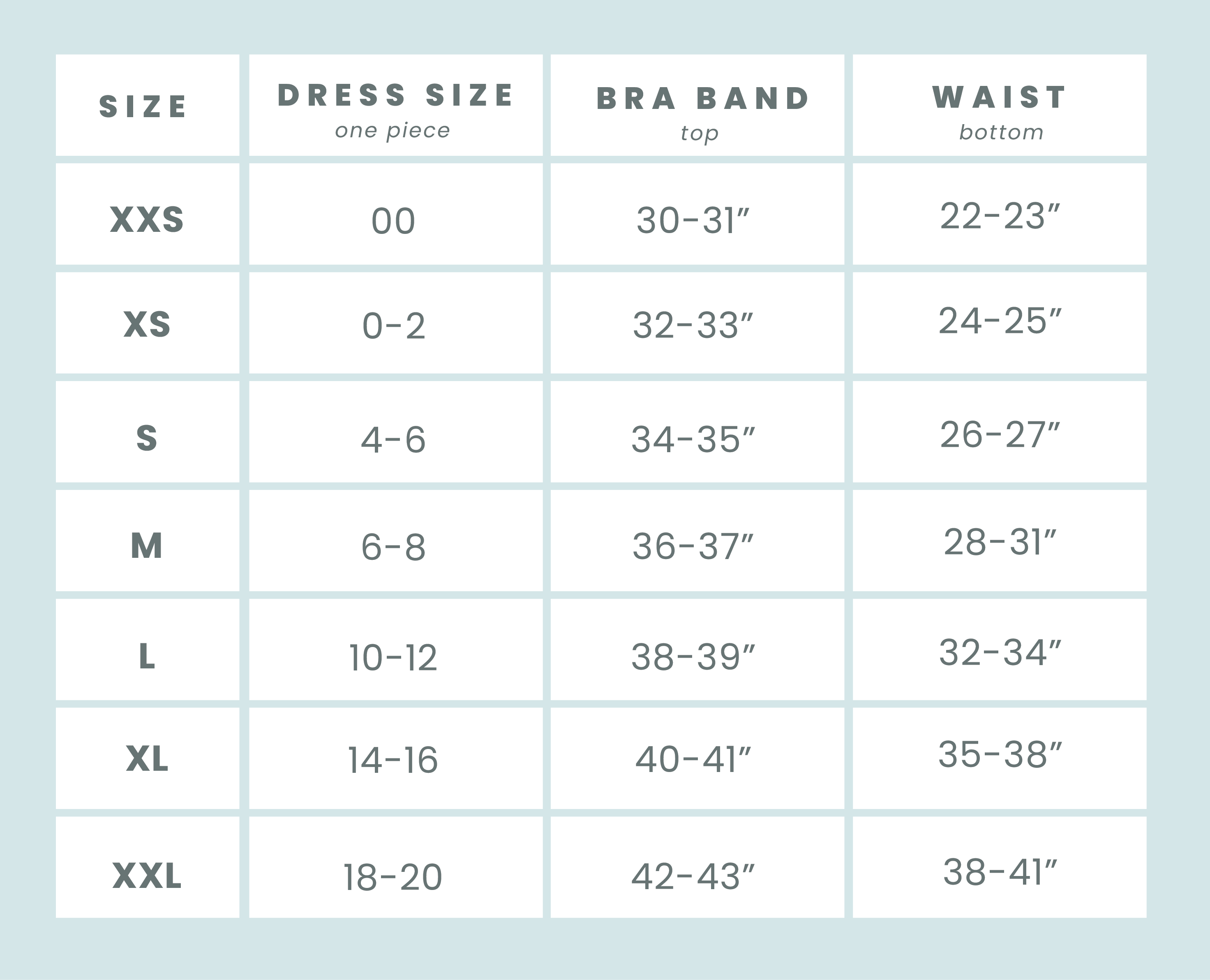 Find Your Size – Nani Swimwear