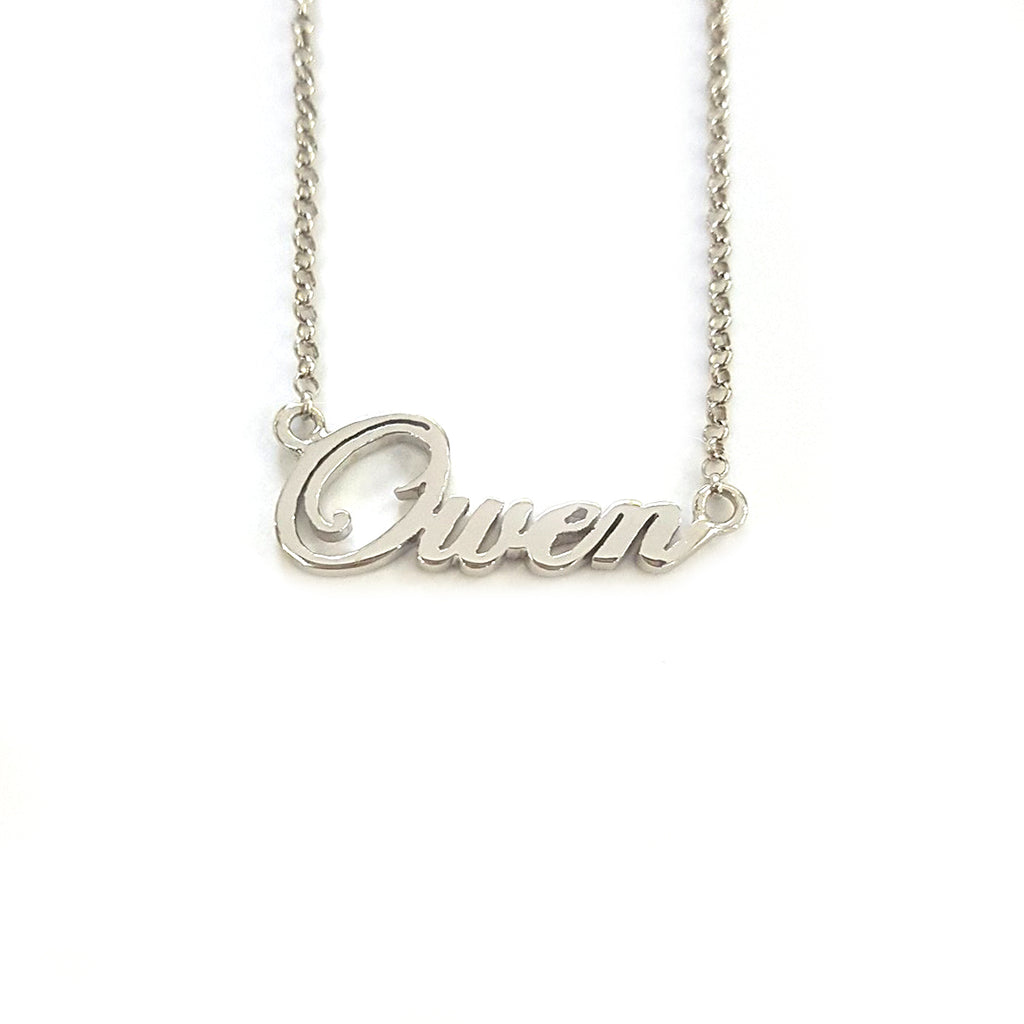 Personalized Name Necklace in White Gold Tone – House of Monogram