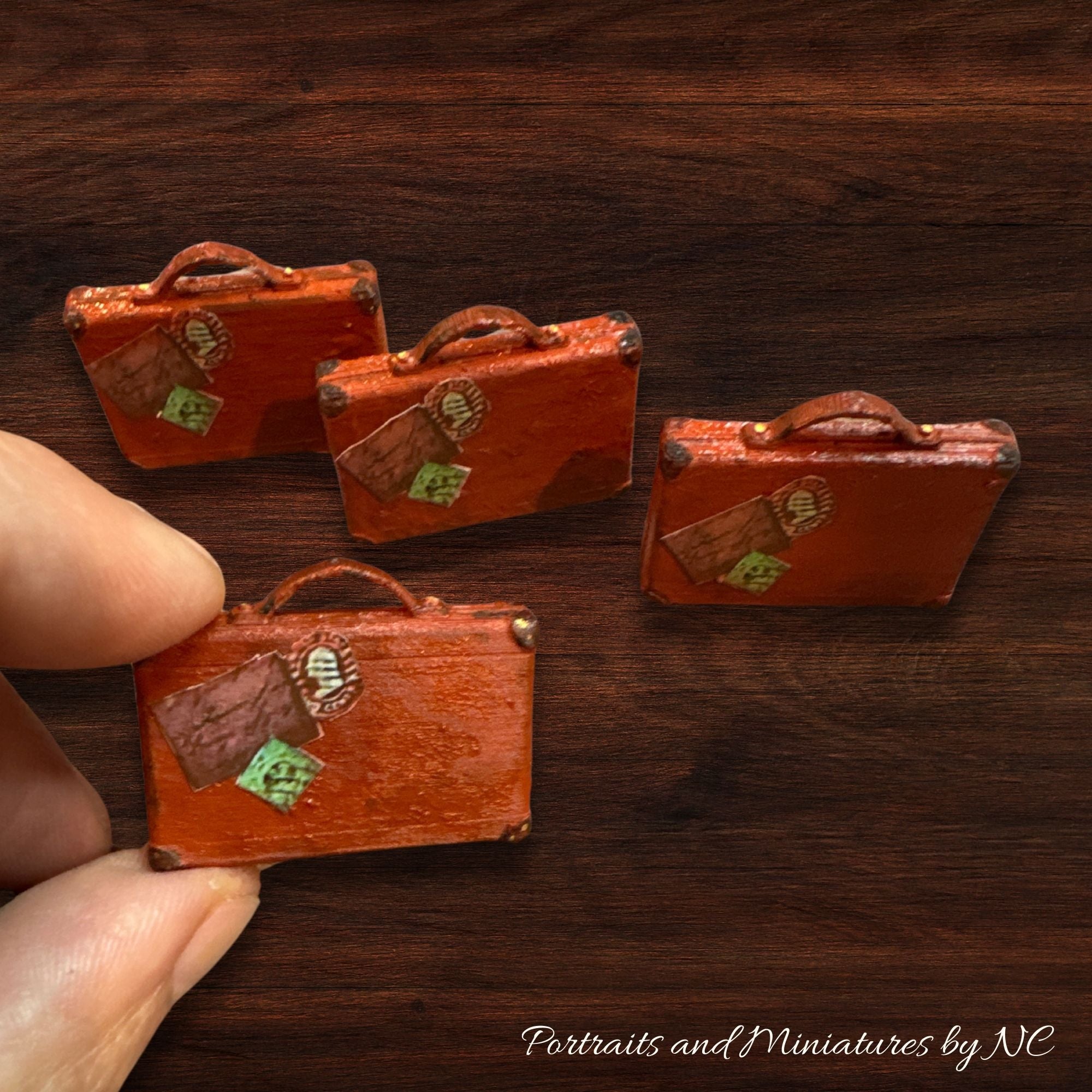 front of vintage miniature briefcase