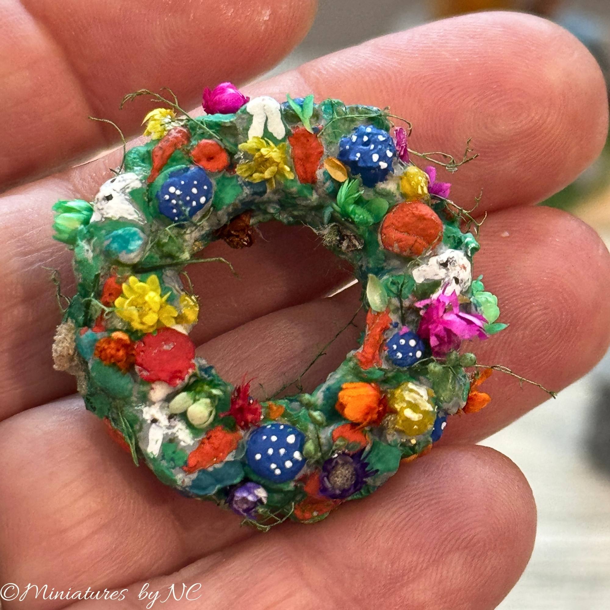 handmade dollhouse easter wreath