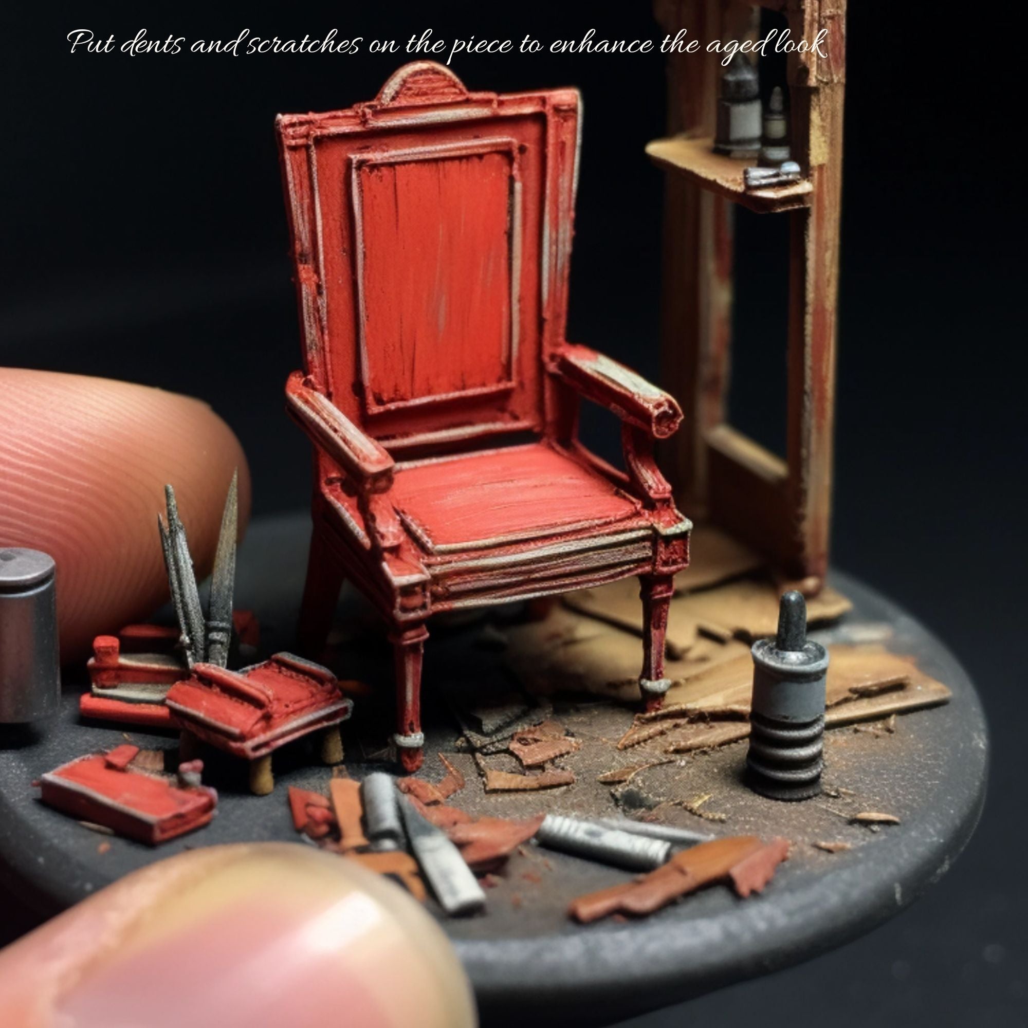 aged miniature chair