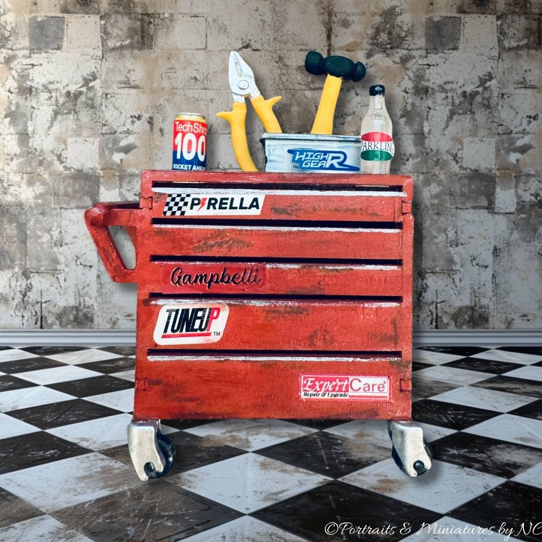 Miniature 1/24 Scale Tool Cart for garage