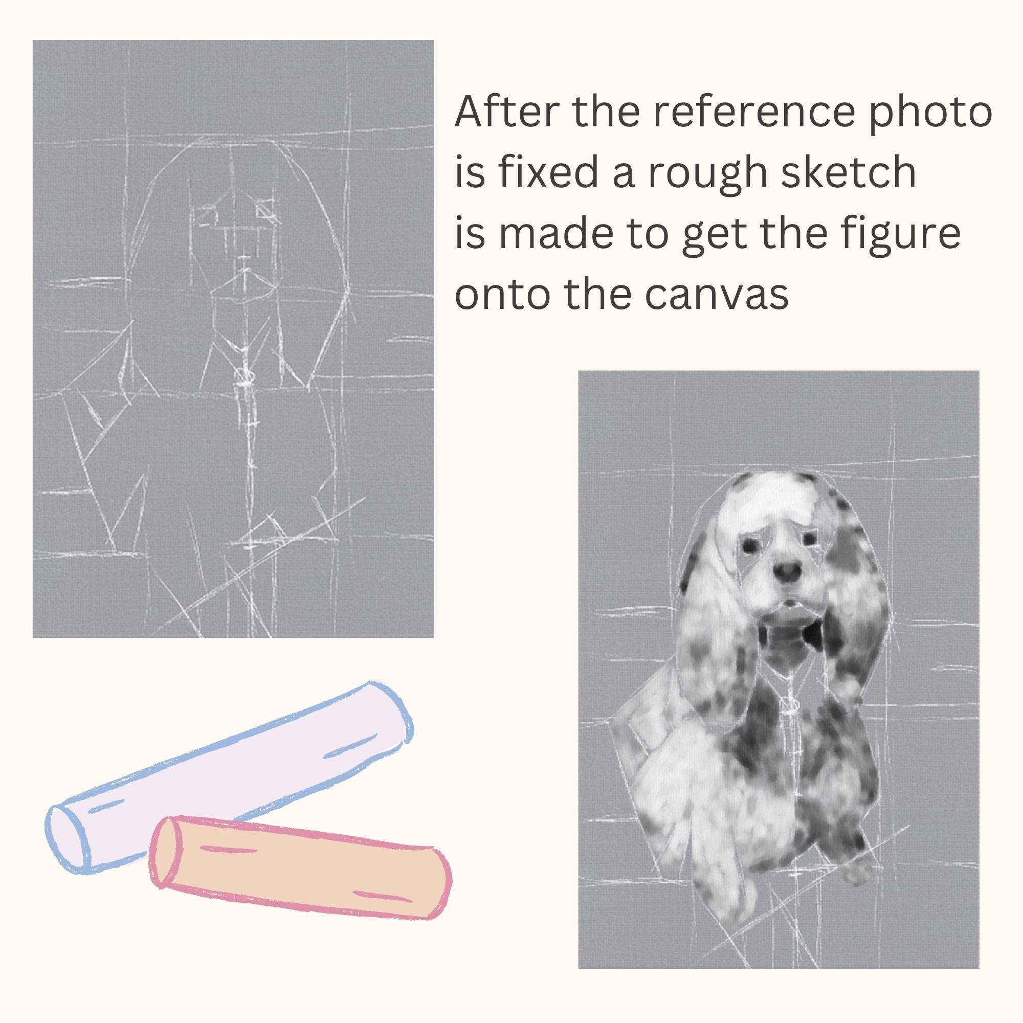 Rough dog portrait sketch