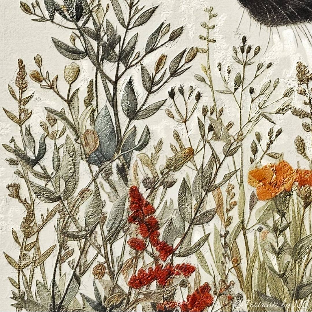 flower details in painting