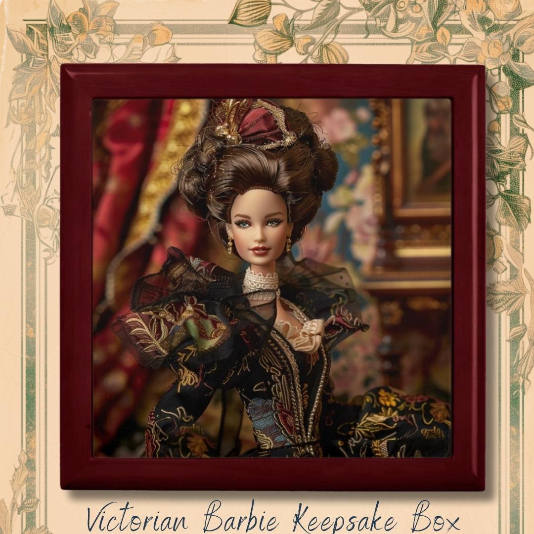 Mahogany Victorian Barbie keepsake box