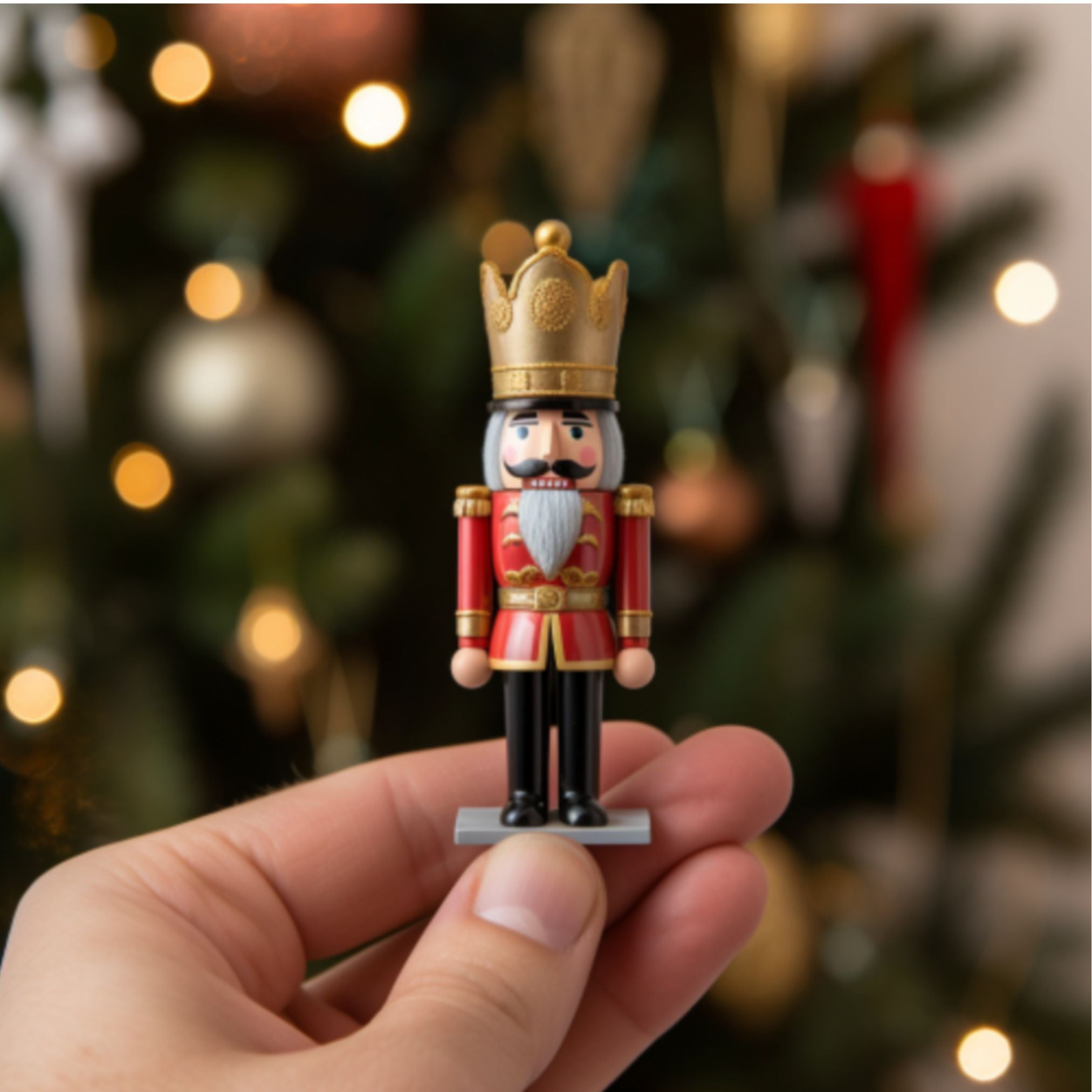 miniature nutcracker with gold crown