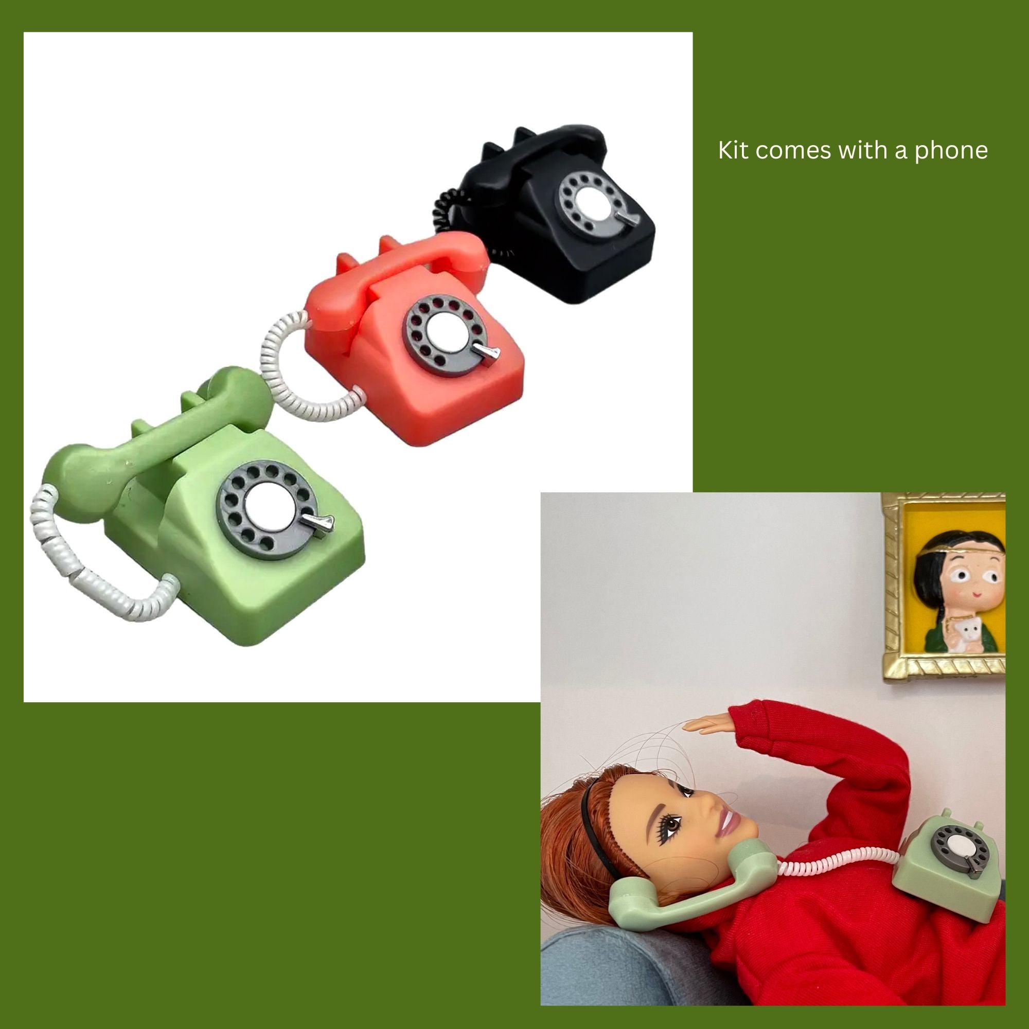 retro 1/6 scale miniature phone