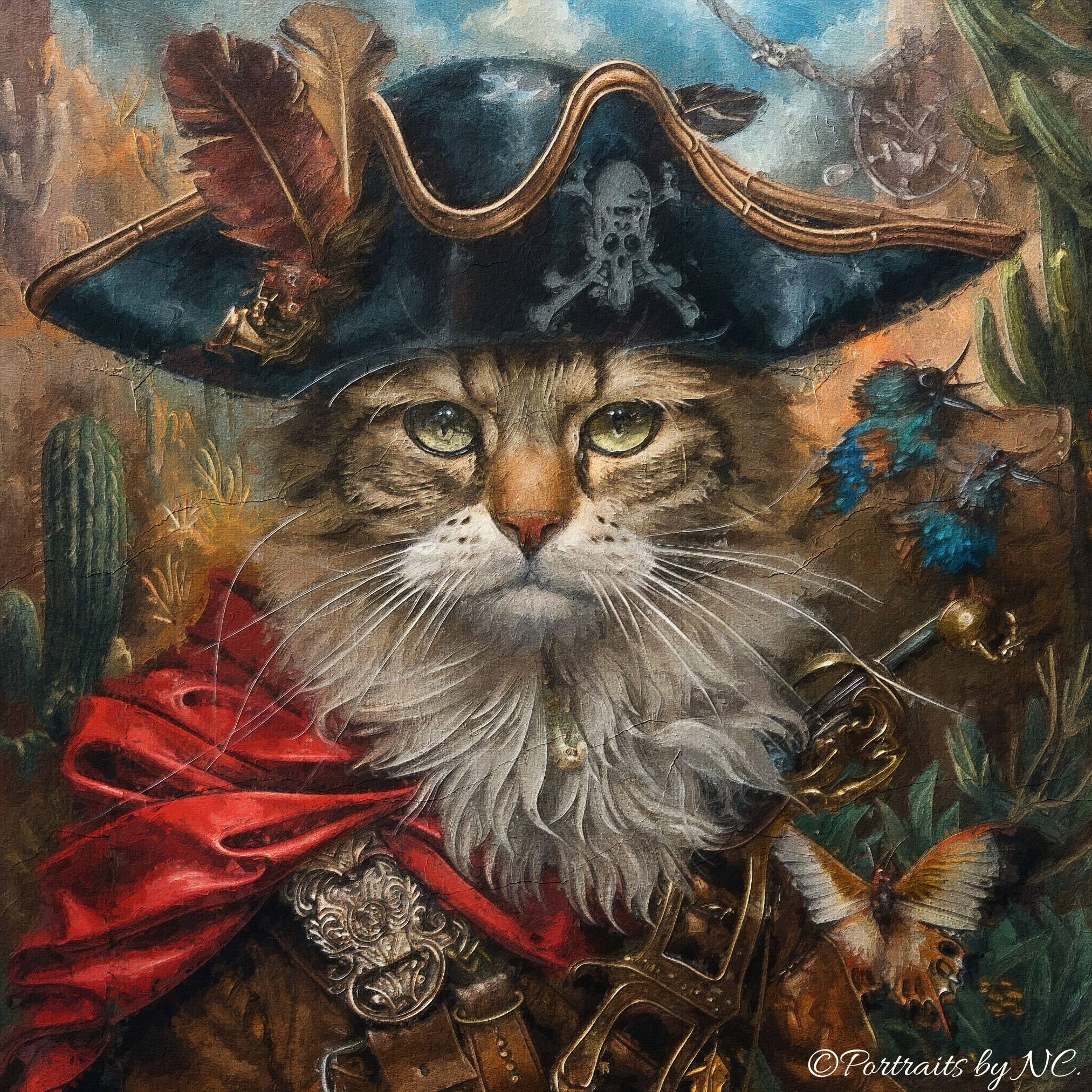 Buccaneer Cat Painting