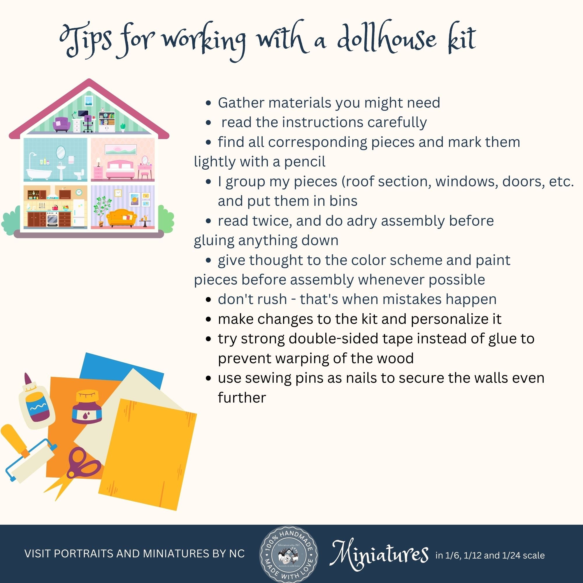 tips for working with dollhouse kit