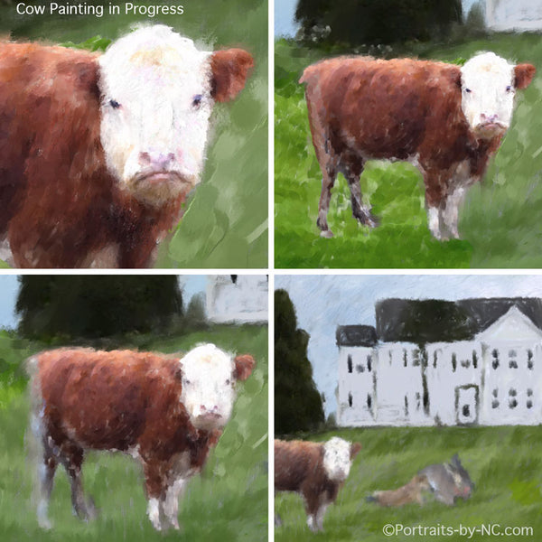 Peinture de vache en cours