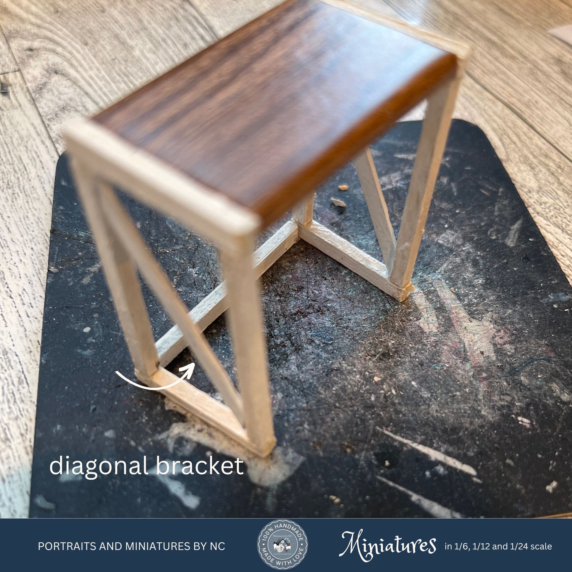 diagonal bracket on table
