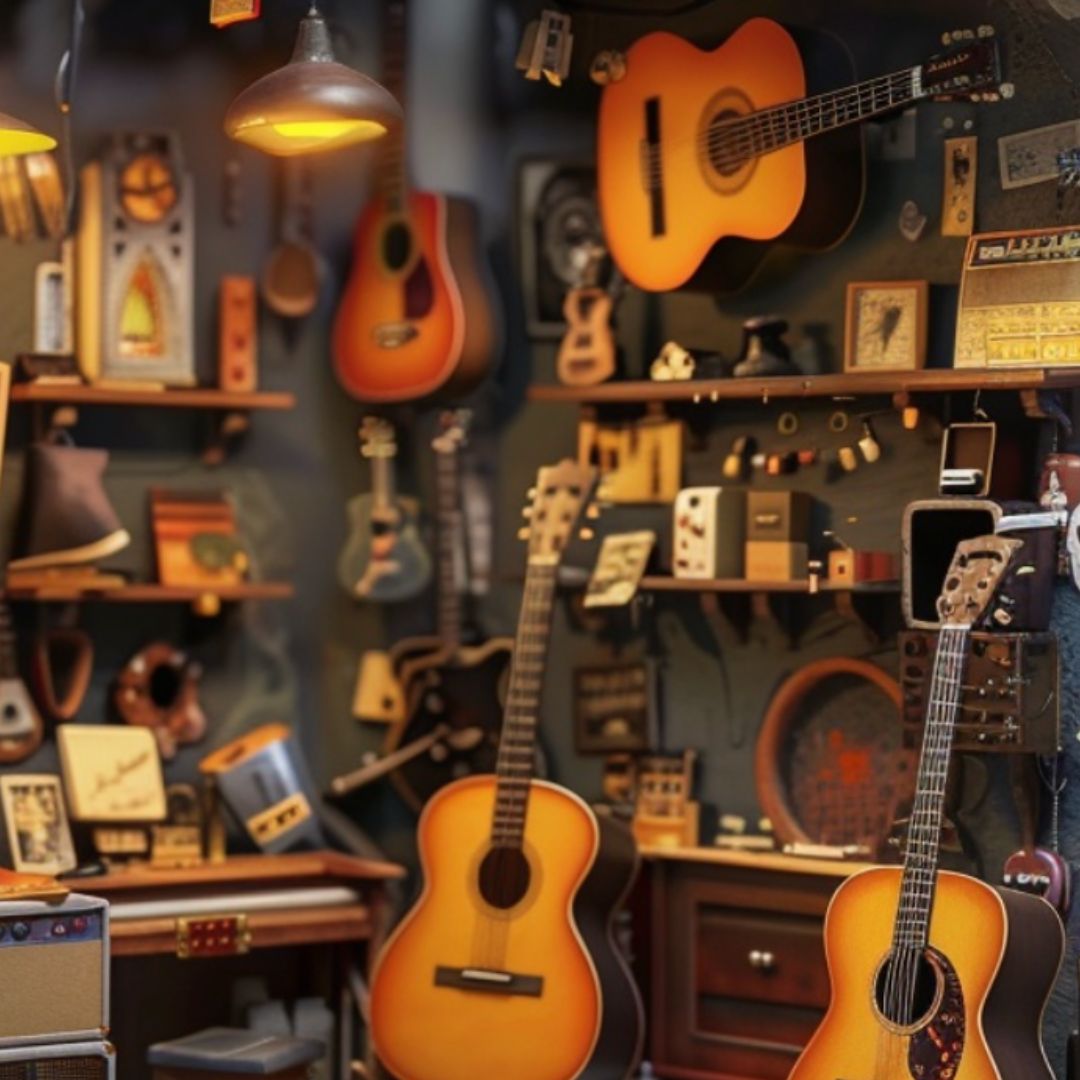 Miniature guitar shop