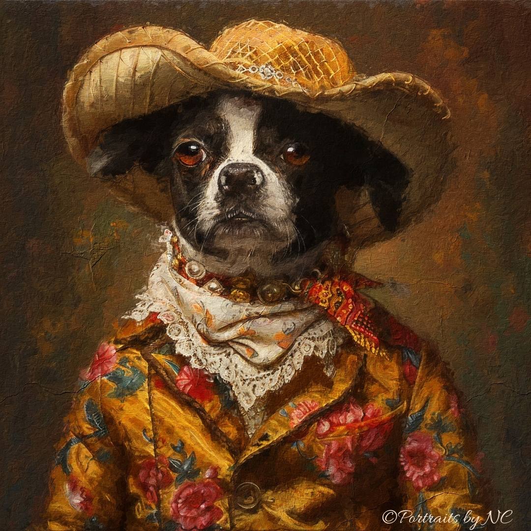 rat terrier in rodeo outfit