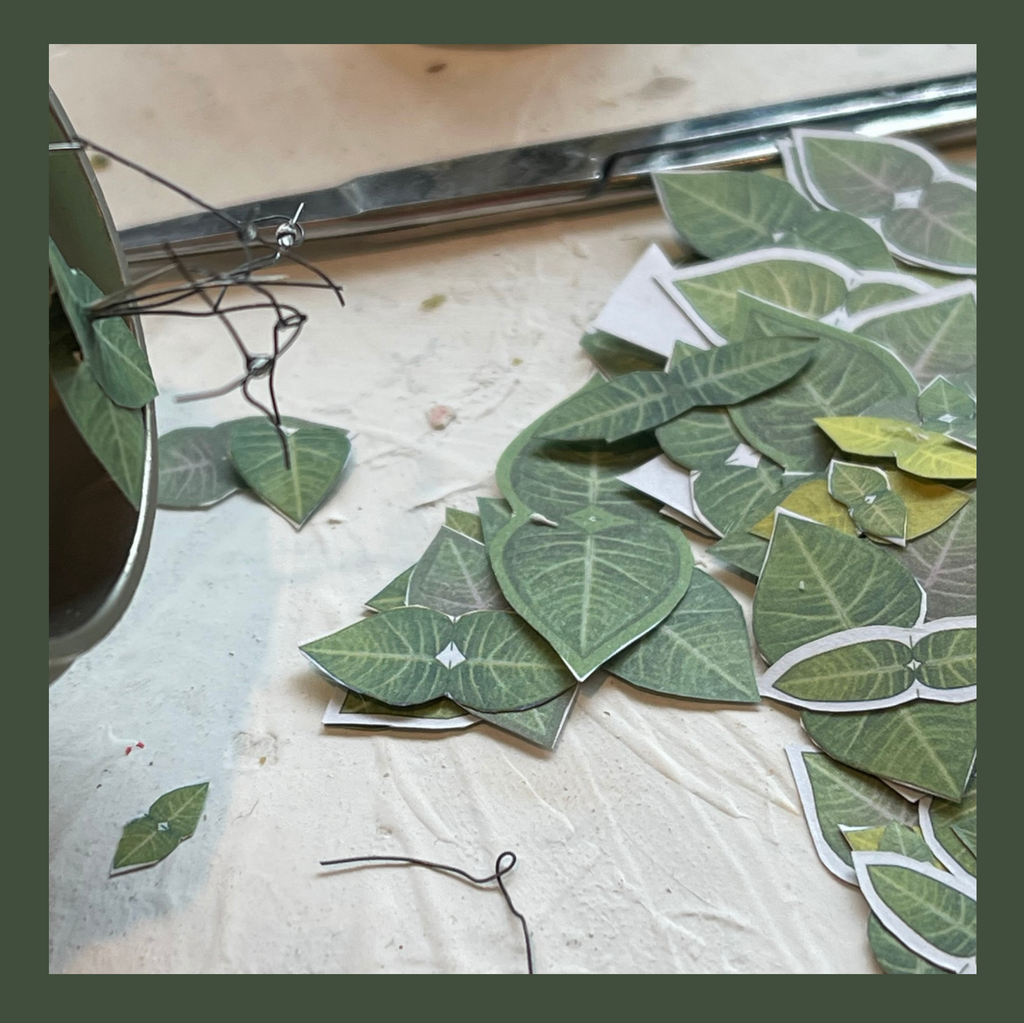 monstera plant paper leaves