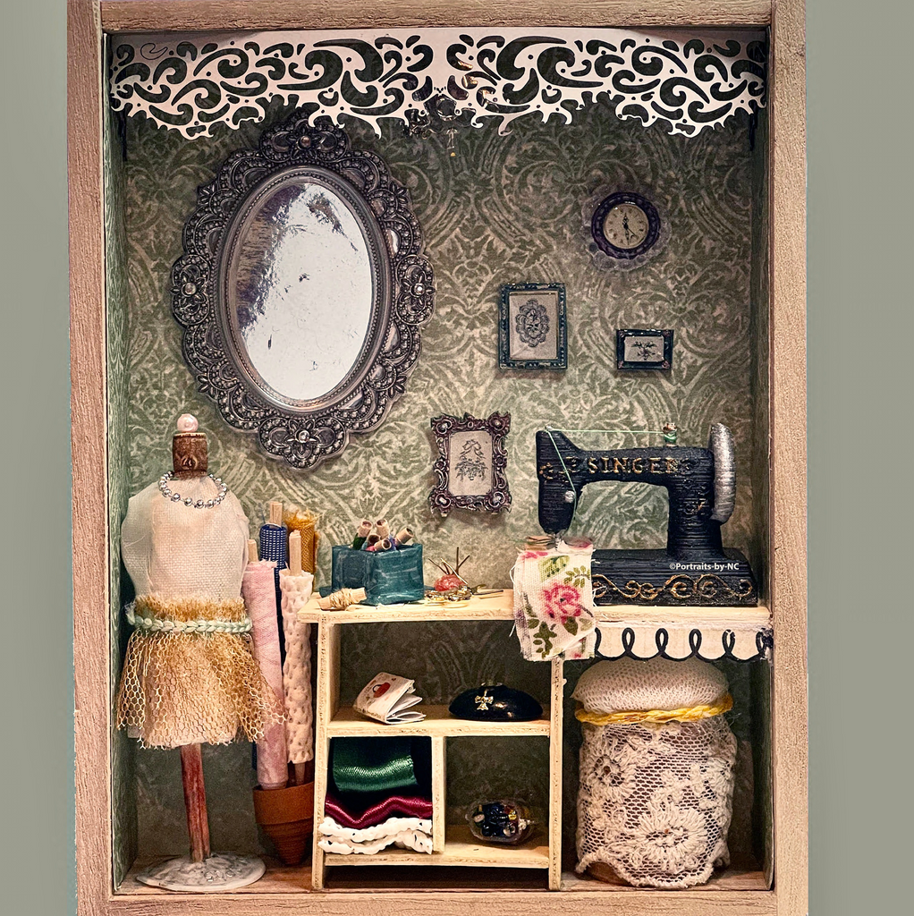 Sewing Room Miniature Room Box