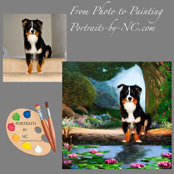 border collie painting from photo