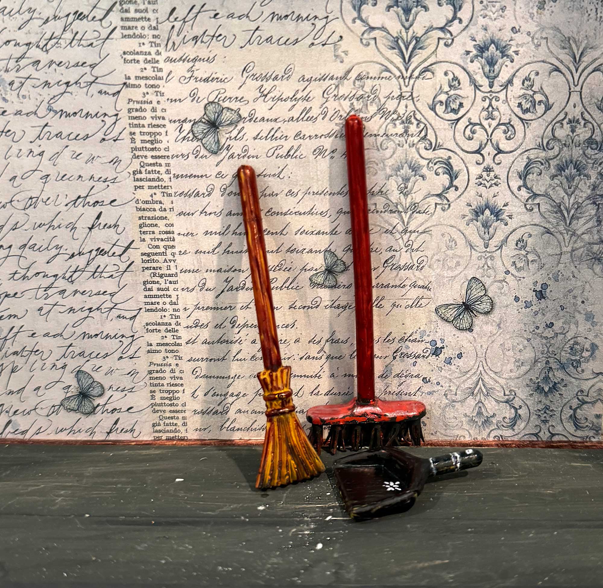 broom and dustpan miniature