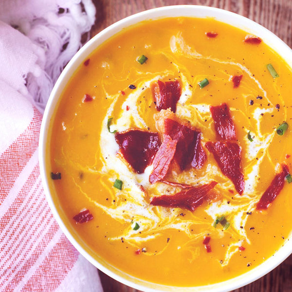 garnitures de soupe à la courge musquée