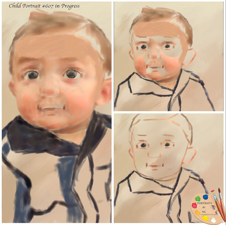Child portrait in progress 1