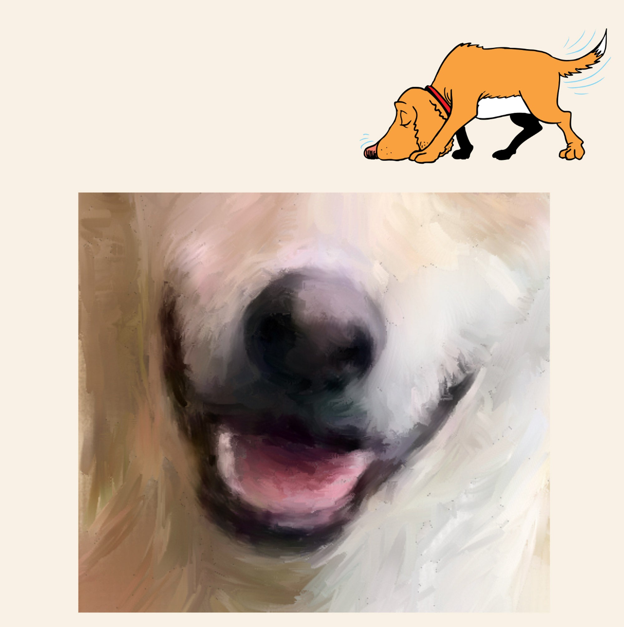 museau de chien peint