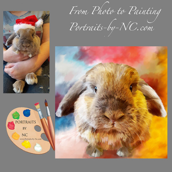 holland lop peinture d'après photo