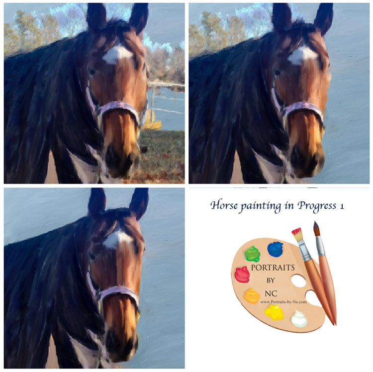 Horse painting progress 1