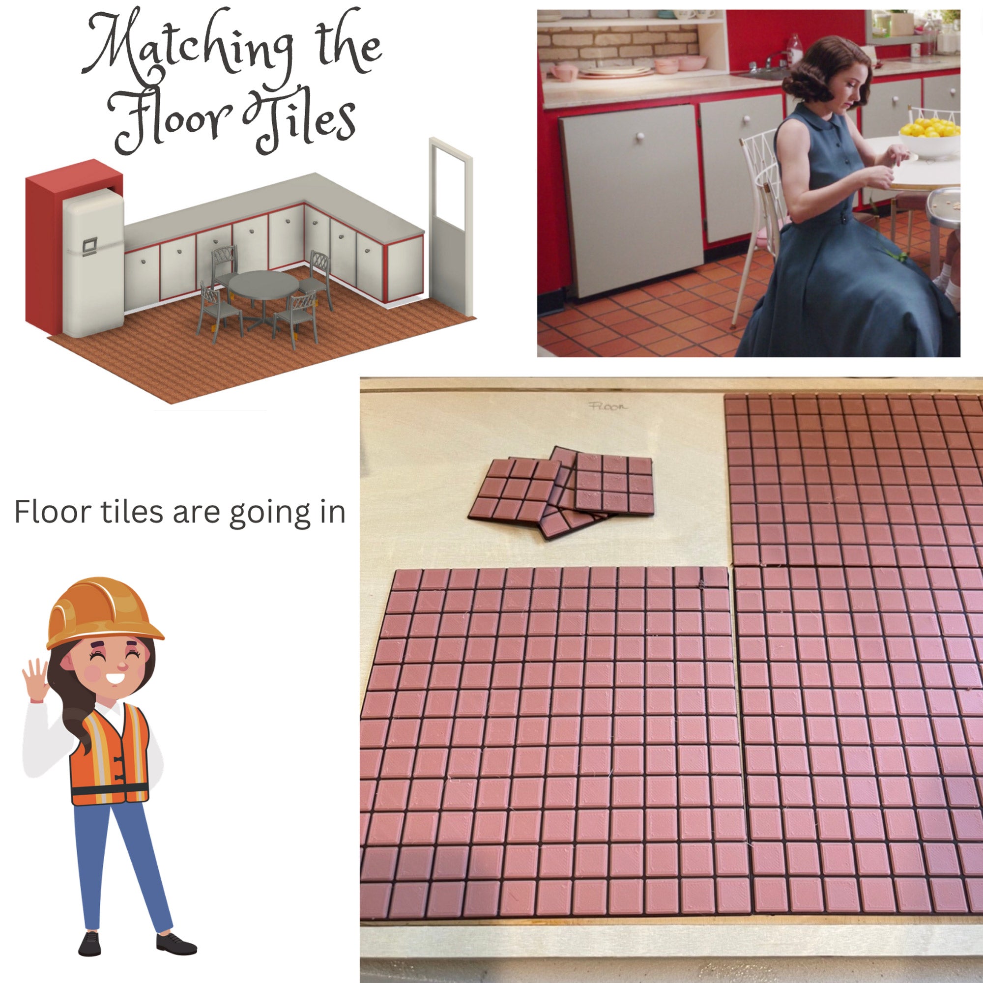 Mrs. Maisle's Kitchen Floor Tiles in Minaiture