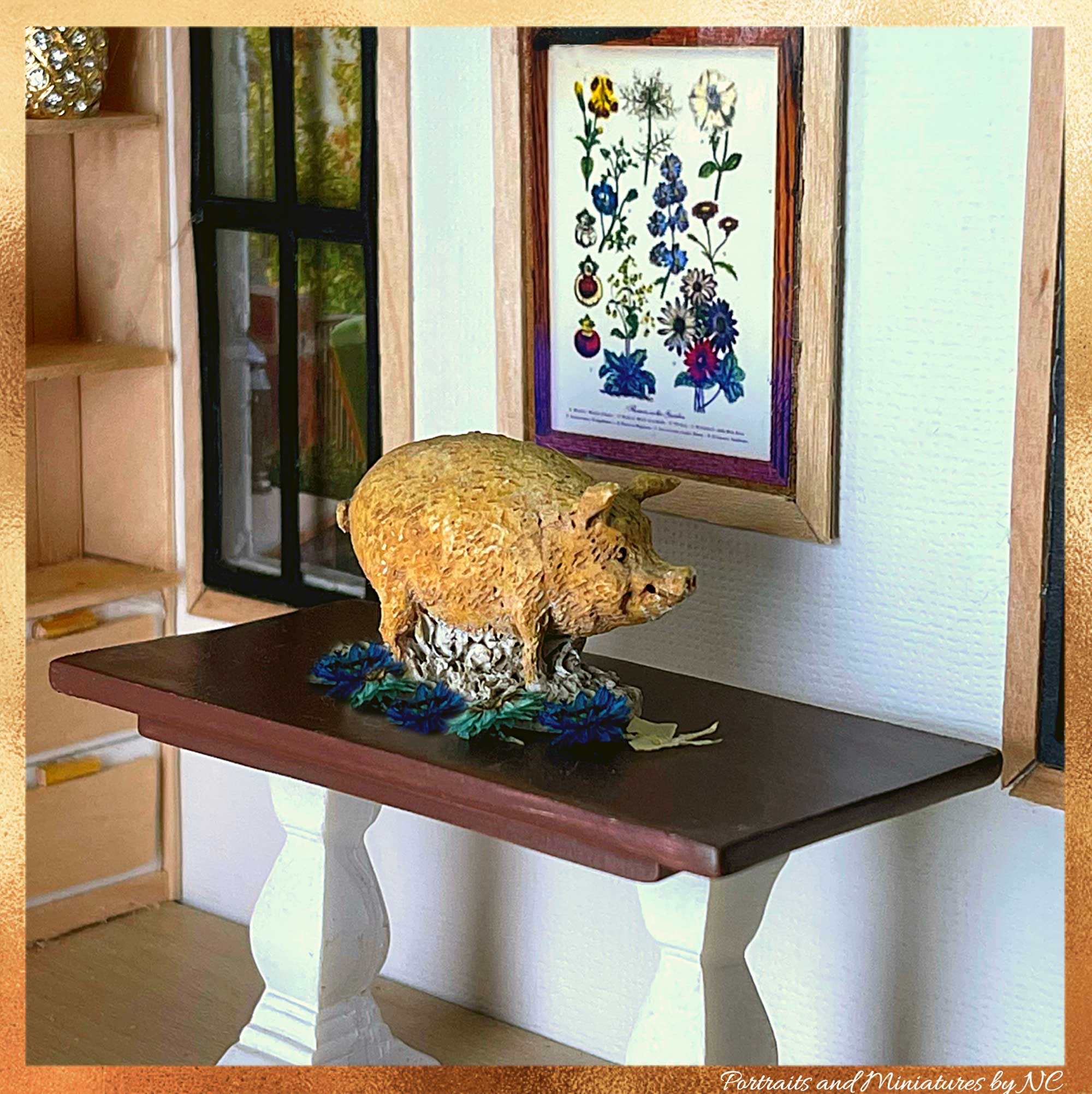 Dollhouse accessory Decorative Pig