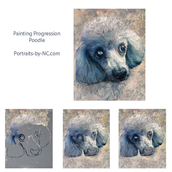 Poodle Portrait Painting Progression