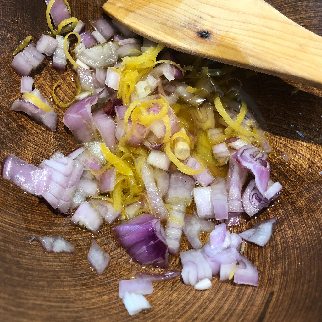 shallots and lemon zest