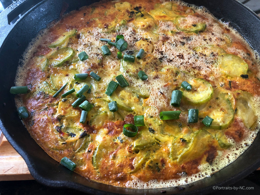 zucchini in cast iron skillet