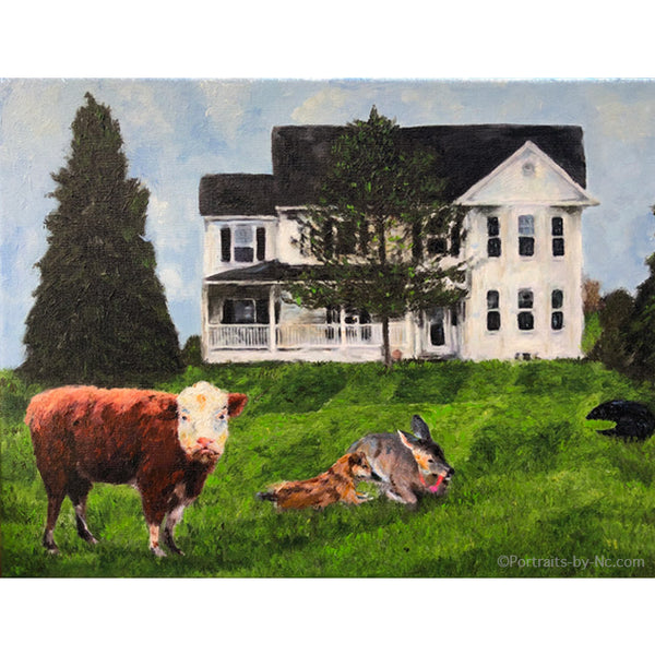 peinture animaux de la ferme