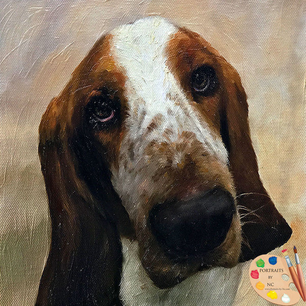 basset hound painting