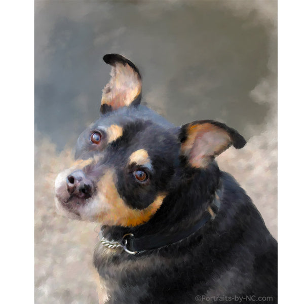 portrait de chien peint sur mesure