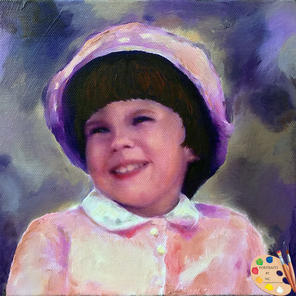 girl portrait in oil