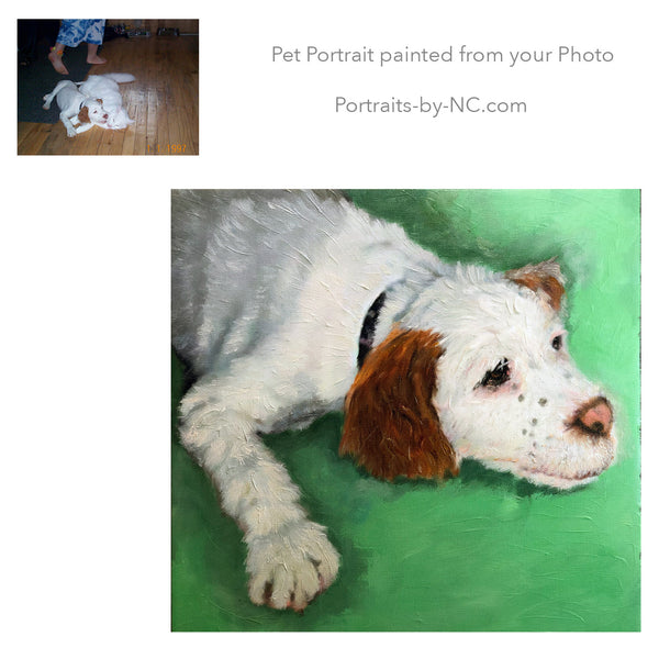 Puppy portraits painted from photo