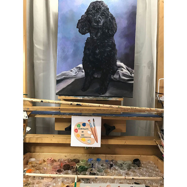 poodle-painting-on-easel