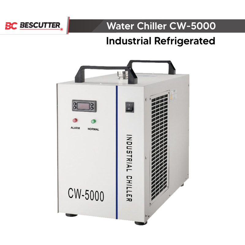  Industrial Chiller, 110V CW-5200 Industrial Water Chiller, 9L  Capacity Cooling Water,0.15A-2.3A Current Recirculating Chiller for 50W  to130W Engraving Machine : Home & Kitchen
