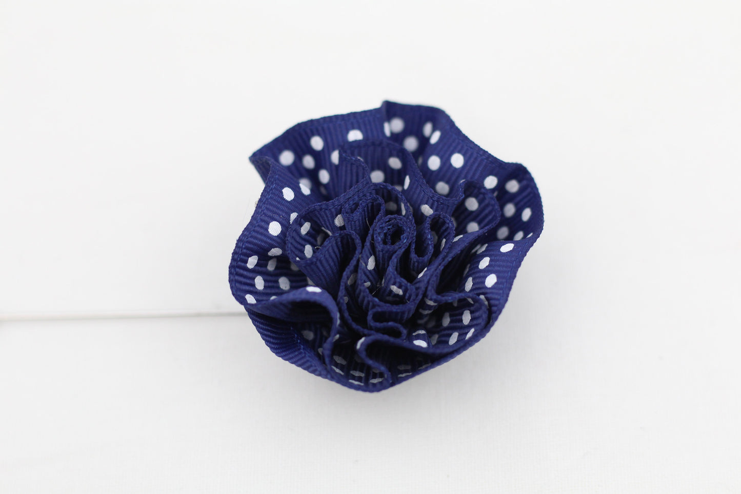 Blue Polka-Dot Flower Pin