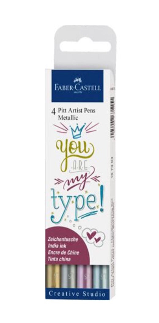 Faber-Castell Pitt Artist Pen Calligraphy, Multi Color 6ct