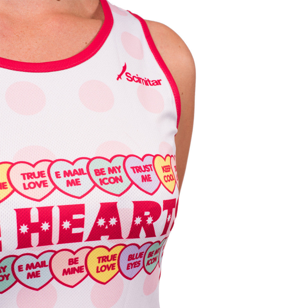 Love Hearts Running Vest | Scimitar Shop | Funky, Retro Running Vests