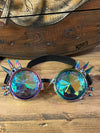 Vintage Steam Punk Goggles with Rainbow Lenses