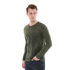 Stone Washed Cotton Men Long Sleeve Top